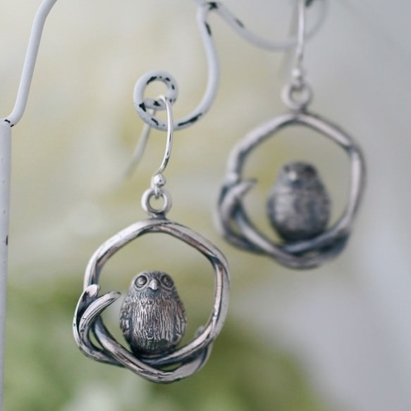 naturama フクロウのピアス イヤリング（片耳）